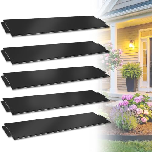 Froadp 50 Pièces Bordure de Jardin en Métal Galvanisé Flexible 50m Clôture de Pelouse Délimitation de Plates-Bandes pour Jardins Tonte Bordure de Verger 1 Élément (LxH) : 100x15cm, Noir