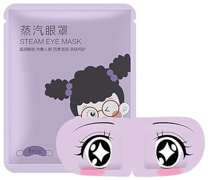 10Pcs Steam Eye Mask Health Care Warm Self Heating Cartoon Sleep Mask for Eyes Fatigue Disposable Moist Hot Compress Eye Patch Puffiness Headache Eyes Puffy Relief Students Adult Sleep Travel Work