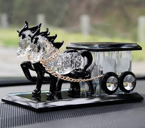 DECRZPB Kristall Ornament Schwarzes Pferd Auto Parfüm Ornamente Glas Obst Figur Briefbeschwerer Kunstgeschenk für Geburtstag Handwerk Ornament