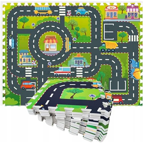 COIL Puzzelteppich für Kinder - Schaumstoff Spielmatte, Wasserdicht, Puzzlematte Baby Boden - Lernspielzeug mit Tiermotiven, Phthalatfrei - Faltbare Spielmatte Baby Puzzlematte - 12 Elemente
