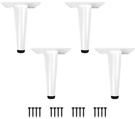 Möbelfüße 4 Stück Möbelbeine Kegel Schräg/Vertikale Möbelfüße Edelstahl mit rutschfeste Gummibasis DIY für TV-Schrank Bett Sofa Badschrank