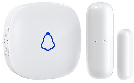 SECRUI Door Chime, Wireless Door Open Contact Sensor Alarm with 500ft Range, 58 Chimes and 5 Volume Levels for Business/Store/Home/Office When Entering, White