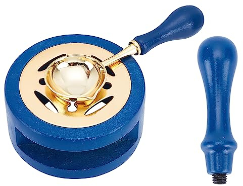 CRASPIRE Kit de Sellado de Cera Calentador de Sello de Cera Mango de Sello de Cera Herramienta de Horno de Cera con Cuchara de Fusión para Derretir Cuentas de Sello de Cera Sellado de Barras