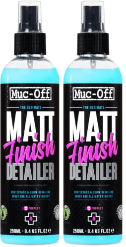Muc-Off Matt Finish Detailer, 250 ml- Spray Detergente per Bici Satinate e Protettore per Pellicole Opache di Alta Qualità - Per Bici e Moto (Confezione da 2)