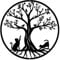 Luccyle Tree Life Metal Wall Art, Large Tree of Life Metal Wall Art Decoration, Suitable Home Office Living Room Garden Bedroom, Decor Sculpture (50x50cm) (Cat 50cm)