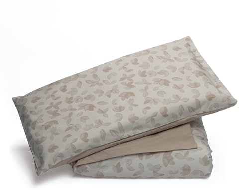 Foppapedretti Nacht & Natur Bettbezug für französisches Bett, komplett mit Kissenbezug; Blätter Sand 100% Baumwolle, hergestellt in Italien