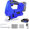 400W Jigsaw, Electric Jigsaw, Max Cutting Depth 100mm, 8 Saw Blades, 4 Track Settings, LED Light, with Rechargeable Battery and Charger. DIY Tool for Cutting Wood, Stainless Steel, Plastic