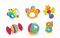 Moni Babyrassel-Set Rock 939A 6-teilig Greifling Handy Ball Schmetterling Bonbon, Farbe:bunt