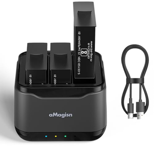 Ladegerät für Insta360 Ace Pro/Ace Kamera Zubehör, Mini Schnellladebox, Ladestation für drei Akkus, ACE Ladehub mit USB C Ladekabel