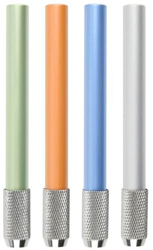 ZEACCT 4 Pièces Rallonge Support Crayon, Extension Réglable Crayon, Rallonge Crayon, Extension de Porte-Crayon Réglable en Métal, pour Fournitures Scolaires et de Bureau, Outils D'écriture Artistique