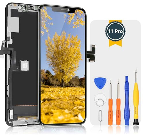 bokman für iPhone 11 Pro Display Ersatzbildschirm Schwarz LCD-Glas-Touchscreen FHD 5,8 Zoll, Passendes Profi-Werkzeugset enthalten