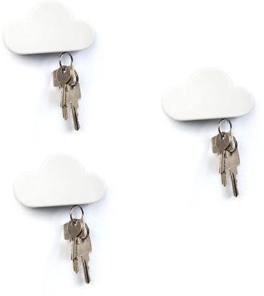 Garneck 3St magnetischer Aufhänger cloud key holder magnetischer schlüsselhalter magnet schlüsselhalter magnetische schlüsselhalter Schlüsselanhänger wolkenförmiger Schlüsselhalter Weiß