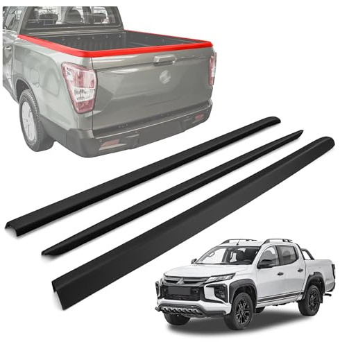 CHROMEMASTER Copertura per il Bordo del Cassone Pick-up Compatibile con Mitsubishi L200 Double Cab 4D FL 2019-2022 | Striscia Protettiva per il Bordo di Carico, Paraurti; Protezione Contro i Danni