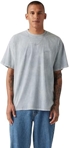 Levi's Men's T-Shirt Red Tab Vintage with Logo, Relaxed Fit, Grey (Stones Throw Mineral), S