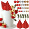 NEBURORA 64 Pcs Balls Cake Toppers and Leaves Decoration Set Mini Balloons for Cake Decorating Supplies Balls Cake decorations for Baby Shower Cake Toppers Birthday Cake Decorations (Red Gold）