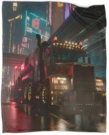 Big Truck Pillow Sofa Bed Luxurious Cosy Blanket Ultra-Soft Micro Fleece Blanket Soft and Warm 3D Digitally Printed Flannel Blanket Xmas Birthday Present 70x80inch(180x200cm)