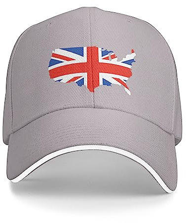 KWQDOZF Union Jack Baseball Cap Herren Damen Verstellbar Schirmmütze Sandwich Dad Hats Golfmütze