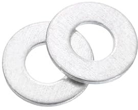 sourcing map 100 arandelas planas de aluminio, juntas redondas M3 x 7 x 0,5 mm, espaciadores planos para tornillos, pernos, accesorios de reparación de maquinaria, construcción al aire libre