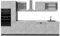 Vicco Küchenzeile R-Line, Küchenblock, Beton/Anthrazit, 350 cm, AP Marmor