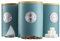 Cooks Professional 3 Piece Ribbed Tea, Coffee, & Sugar Cannisters with Air-Tight Bamboo Lids | Stainless Steel Kitchen Storage Bin Set | Modern & Stylish | Teal & Silver