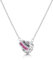 Linawe Collane da donna con catena in acciaio inossidabile, collana in argento con ciondolo in pietra preziosa rosa, gioielli in argento con pietra portafortuna, gioielli in cristallo alla moda
