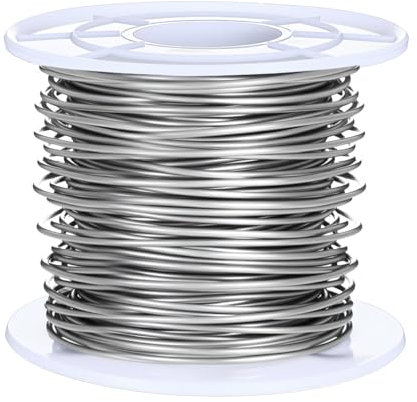 Ptwola Alambre de acero inoxidable de calibre 18 para la fabricación de joyas, flexible, para manualidades y abalorios, alambre plateado, alambre de modelado, para manualidades y manualidades (1 mm)