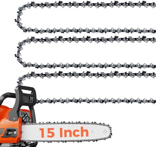 15 Inch Chisel Chainsaw Chain .050 .325 64DL for Husqvarna 50 55 455 Rancher Jonsered 325 Dolmar (3 Pack) (20YO-6)