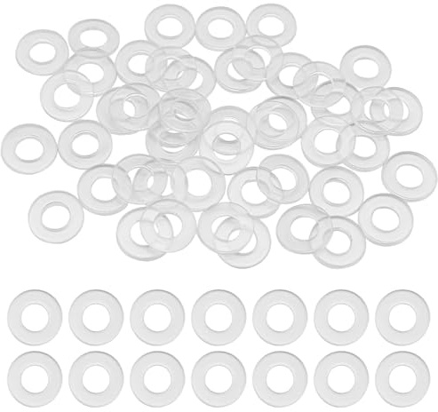 M4 Nylon-Unterlegscheiben, transparent, flache Unterlegscheiben, 4 mm Innendurchmesser, 8 mm Außendurchmesser, 1 mm Dicke, Wasserhahn, Kunststoff-Unterlegscheiben, flach, metrisch, rund