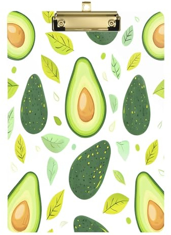 Quteprint Planchette à pince en acrylique transparent résistant aux rayures avec clip en métal (doré) et crochet mural, 22,9 x 31,8 cm, pour bureau, salle de classe, infirmières, enseignants