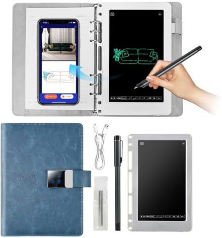 Denash Notebook Digitale con Penna Intelligente, Sincronizzazione in Tempo Reale per la Digitalizzazione, Convertire in Testo, Archiviazione e Condivisione di Note di Carta