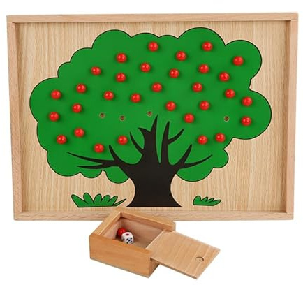 Besportble Montessori-Spielzeug ÄPfel ZäHlendes Lernspielzeug Aus Holz PäDagogischer Apfelbaum FüR Kinder Mathe Rechenhilfe Ab 3 Jahren