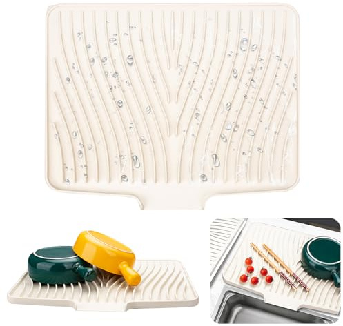 Joyeee Tappetino Scolapiatti in Silicone, 40 x 30cm, Antiscivolo, Resistente al Calore in Silicone per Cucina, Frigorifero o Lavello, Facile da Pulire