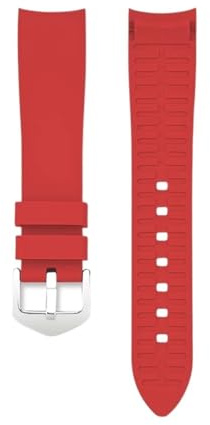 Starp de montre en silicone compatible avec Omega MoonSwatch Seiko Rolex Bracelet de montre 20 mm 22 mm Bracelet souple de sport de plongée Accessoires Bracelet(Red,22mm)