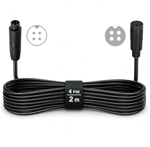 4 Pin Verlängerungskabel 2m für Rückfahrkamera, Stecker auf Buchse Dashcam | Kabel 4-poliges Kamera Kabel Plug & Play für Spiegel-Dashcam