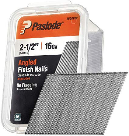 Paslode 650232 2-1/2-Inch by 16 Gauge 20 Degree Angled Galvanized Finish Nail (2,000 per Box) by Paslode