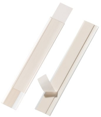 Durable Scanfix Self-Adhesive Ticket Holder, Scannable EPOS Ticket Strip Holder, 200 x 30mm, Pack of 5, ideal for Retail and Warehouse Shelving