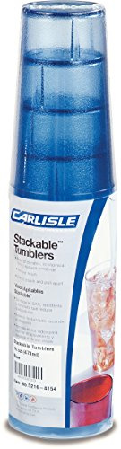 Carlisle 5216-8154 BPA Free Plastic Stackable Tumbler, 16 oz., Blue (Pack of 6)
