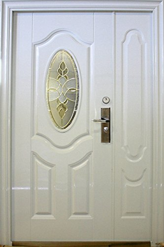 Machermann N38w, Tür, Türen, Wohnungstür, Sicherheitstür, Stahltür, Haustür, Innen Rechts 130x205cm weiß mit Glas