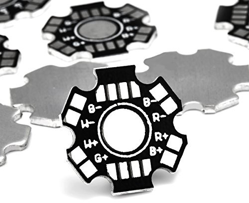CHANZON 25 Stück 1W 3W 5W LED Kühlkörper (8 polig weiß) Aluminium Grundplatte PCB Leiterplatte Substrat 20 mm Stern DIY Kühlkörper Kühlung für RGBW COB Hochleistungs LED Chips Lampenperlen 4 Watt