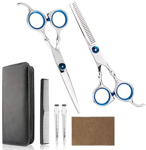 Professional Home Haar Schneiden-Kit – Qualität Home Haarschere Barber/Salon/Home Effilierschere Kit mit Kamm und Hülle für Damen und Herren