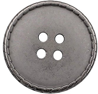 10 Stück Knöpfe günstig silber matt 4 Loch Metallknöpfe rund mit geriffeltem Rand in 4 Größen Metall Knöpfe flach (23mm)