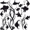 GRAZDesign Wandtattoo Bad Meer mit Fische | Aufkleber für Badezimmer | wasserfest - 070 schwarz