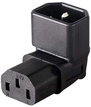 baolongking IEC 320 C14 to C13 Power Adapter 90 Degree Kettle Lead Adapter PDU Plug Socket Connector for Wall-mounted LCD TV (Down Angle)