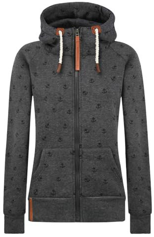 Newbestyle Jacke Damen Sweatjacke Hoodie Sweatshirt Oberteile Damen Pullover Kapuzenpullover Pulli mit Reissverschluss,Dark Grey,XL