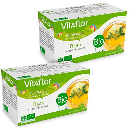 Vitaflor Té de hierbas de tomillo | 2 x 18 bolsitas | dolor de garganta ? frío: proporciona un efecto calmante y agradable en la garganta irritada.