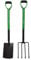 Easy Shopping® Set of Spade & Fork, Garden Rake, Prong Rake, Dutch Hoe, Digging Hoe Head with Handel and 3.5M Window Cleaner (Spade & Fork Set)