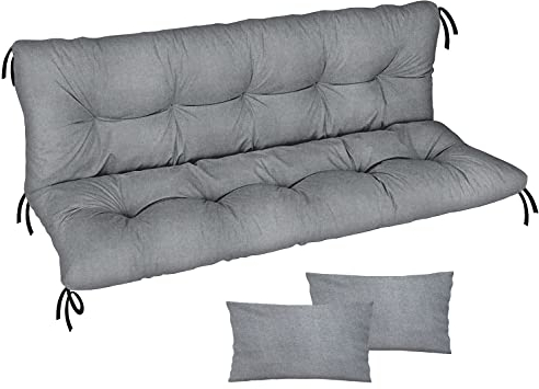 Ferocity Cuscino per panca da giardino, impermeabile, 150x50x50 cm, per mobili da giardino, per pallet, per esterni e patio, con schienale, Lino [133]