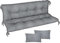 Cuscino per panca da giardino, impermeabile, 150x50x50 cm, per mobili da giardino, per pallet, per esterni e patio, con schienale, Lino [133]