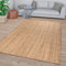 TT Home Wohnzimmer Teppich Jute Kurzflor Wohnzimmerteppich Natur Modern Boho Handgemacht, Farbe: Natur 3, Größe:80x150 cm