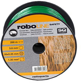 Ratioparts Câble de délimitation Safety pour Robot Tondeuse Ø 3,8 mm x 250 m (câble Ø 1,35 mm²), Vert